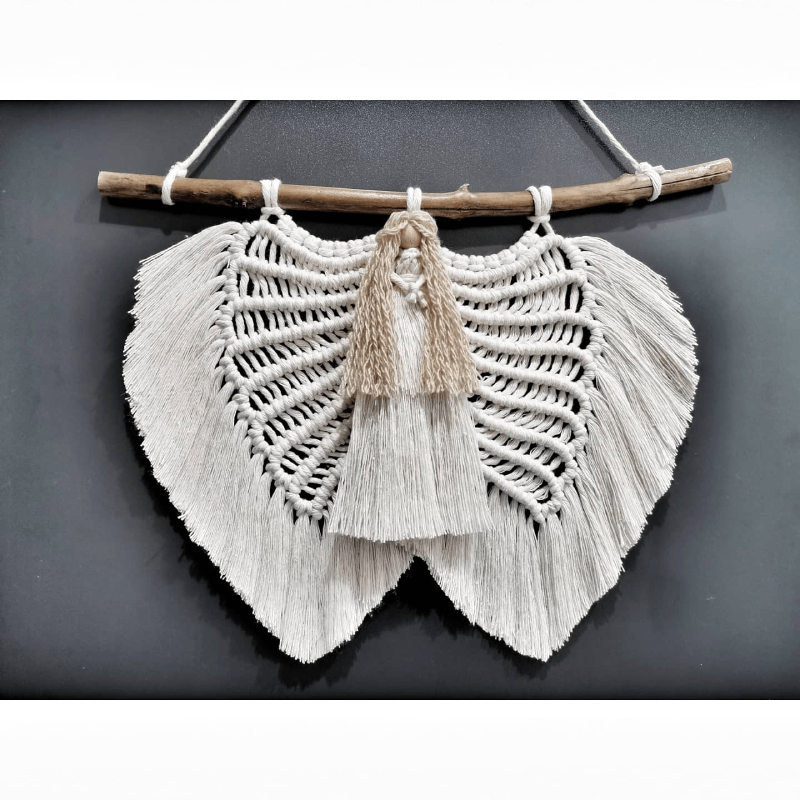 Rozčesávatelná macrame příze KaFanta 5 mm v barvě natural - autor @macrame_nicolejelly