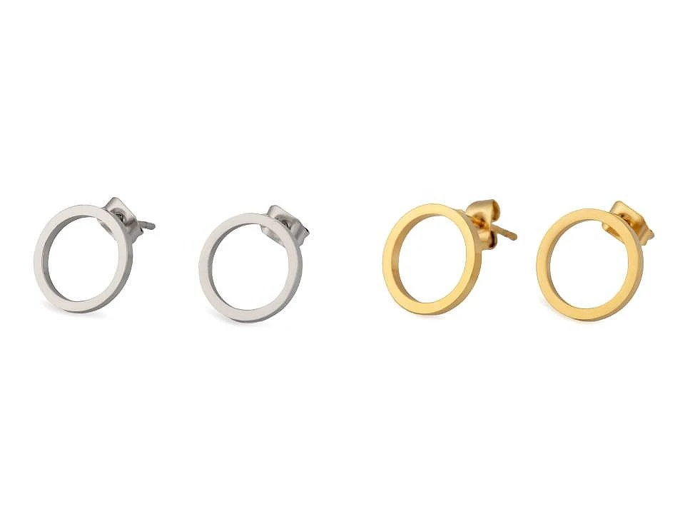 Náušnice kroužky z nerezové oceli - stříbrné