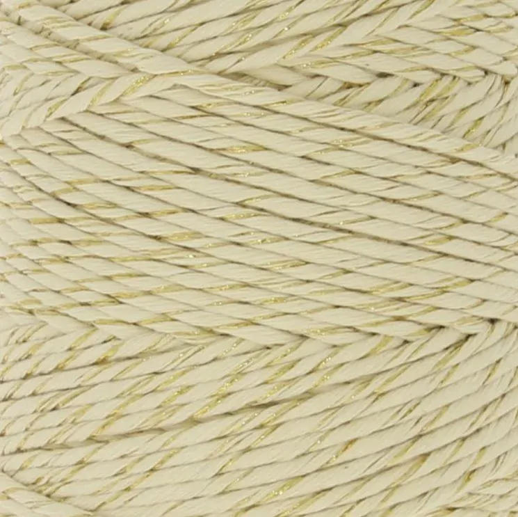 Macrame příze KaFanta PREMIUM 5mm/100m - natural gold
