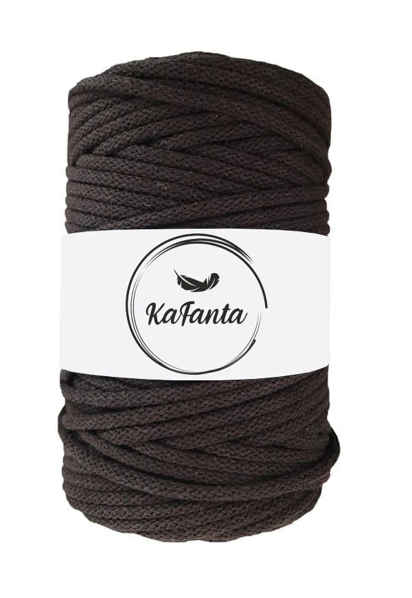 Bavlněná šňůra KaFanta 5 mm - tmavě hnědá