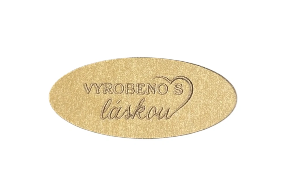 Cedulka "Vyrobeno s láskou" z pratelného papíru