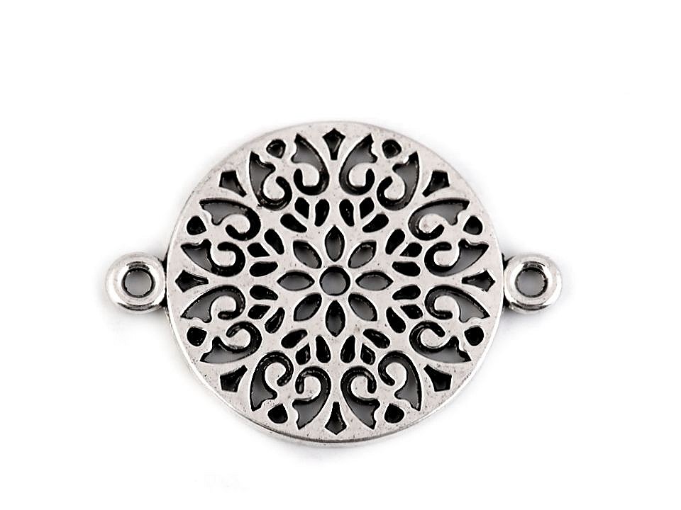 Kovový přívěsek mandala 18x24mm