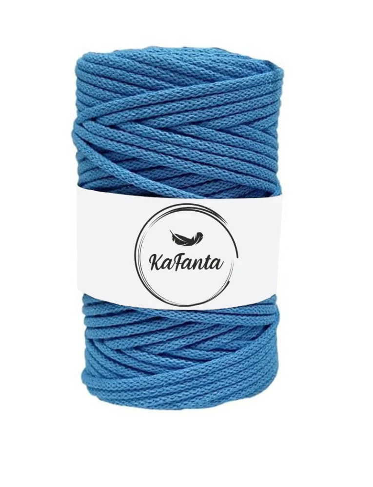 Bavlněná šňůra KaFanta 5 mm - nebesky modrá