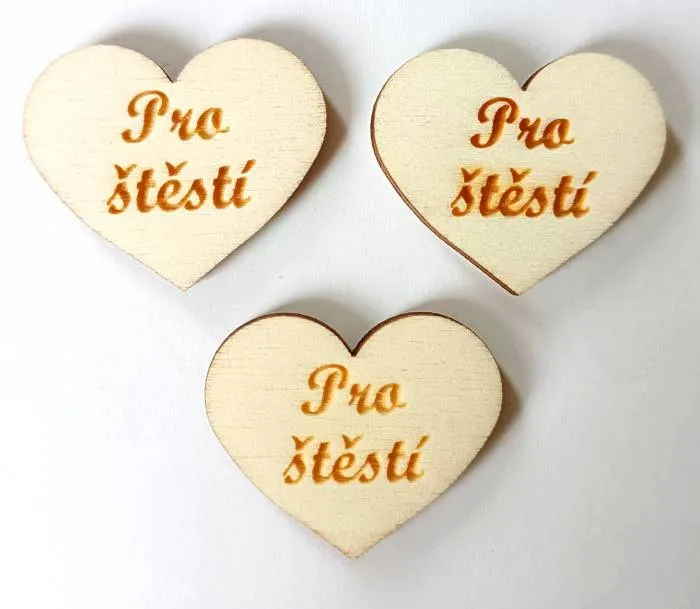 Dřevěné srdíčko Pro štěstí