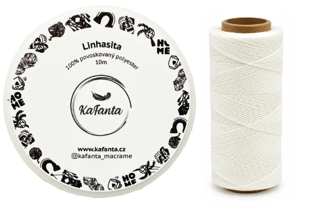 Voskovaná šňůra Linhasita 0,75 mm - barva Natural - 10m