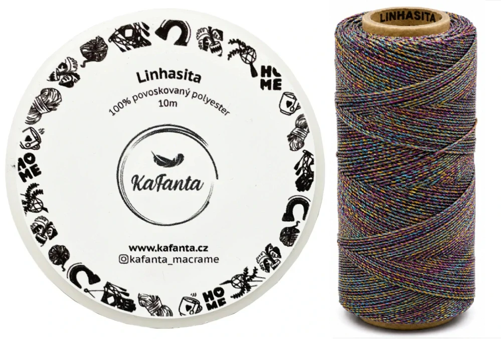 Voskovaná šňůra Linhasita 1 mm - barva MULTICOLOR - 10m