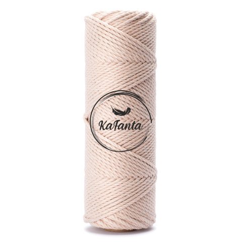 Bavlněná šňůra KaFanta Premium 3PLY 3mm - frappe