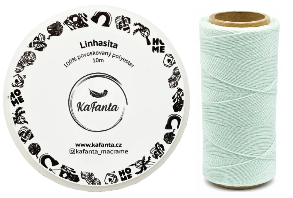 Voskovaná šňůra Linhasita 0,5 mm - barva Fresh Mint - 10m