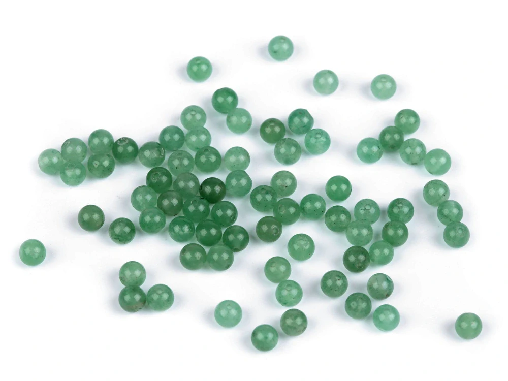Minerální korálky Avanturín bílý Ø4 mm - 10 ks