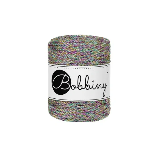 Macrame Bobbiny 3PLY regular metallic Aurora