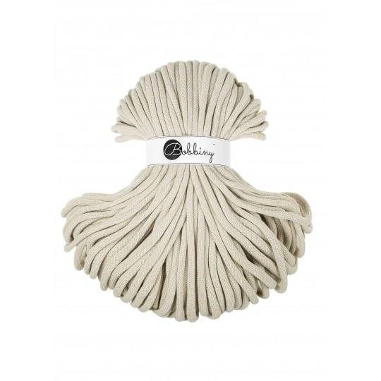Bobbiny Jumbo 9 mm prémiová bavlněná šňůra - Cashmere Beige