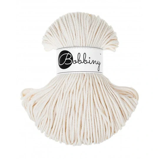 Bobbiny Junior 3 mm – bavlněná šňůra 100 m Natural