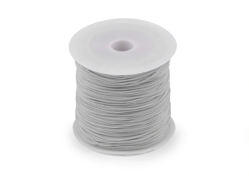 Polyesterová šňůrka PES 0,8 mm - světle šedá
