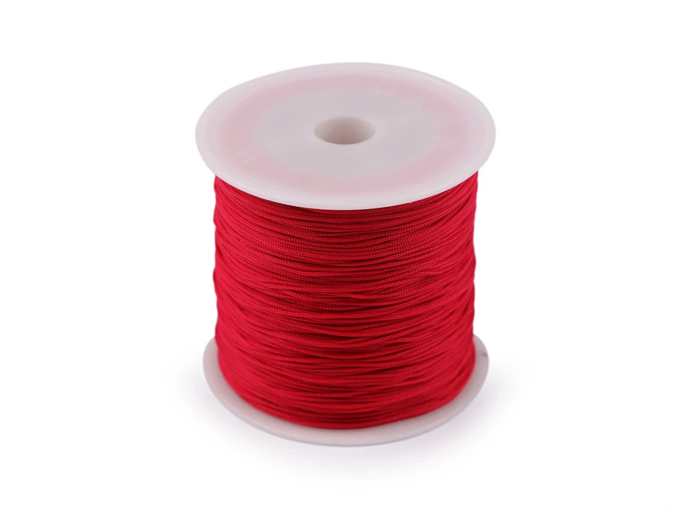 Polyesterová šňůrka PES 0,8 mm - červená