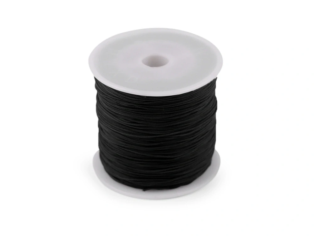 Polyesterová šňůrka PES 0,8 mm - černá