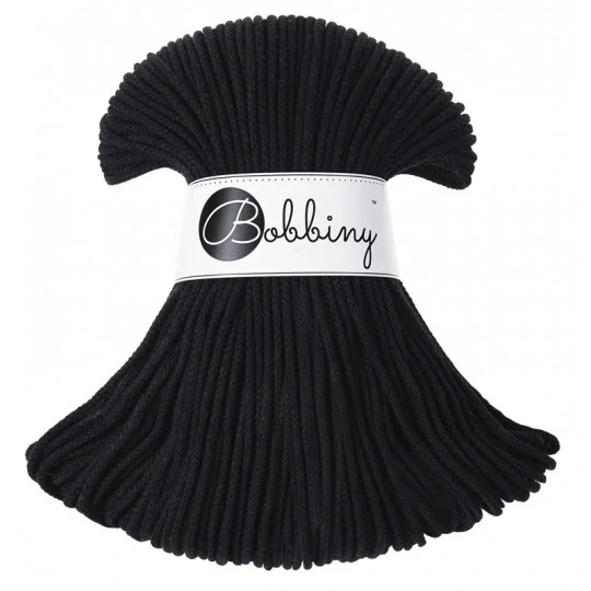 Bobbiny Junior 3 mm – bavlněná šňůra 100 m Black