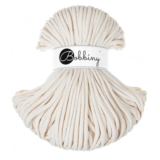 Bobbiny Premium 5 mm Natural – bavlněná šňůra 100 m | Macramé a háčkování