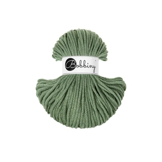 Bobbiny Classic 4 mm Eucalyptus Green – bavlněná šňůra 100 m na macramé a háčkování