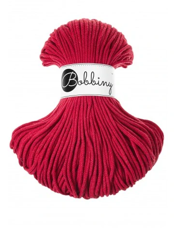 Bobbiny Junior 3 mm – bavlněná šňůra 100 m Classic Red