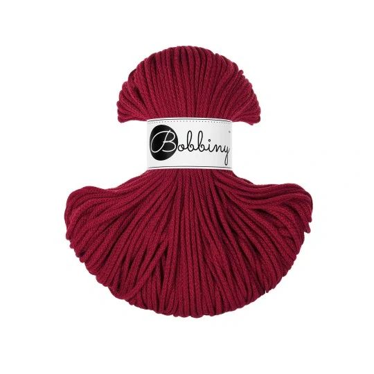 Bobbiny Junior 3 mm – bavlněná šňůra 100 m Red Velvet