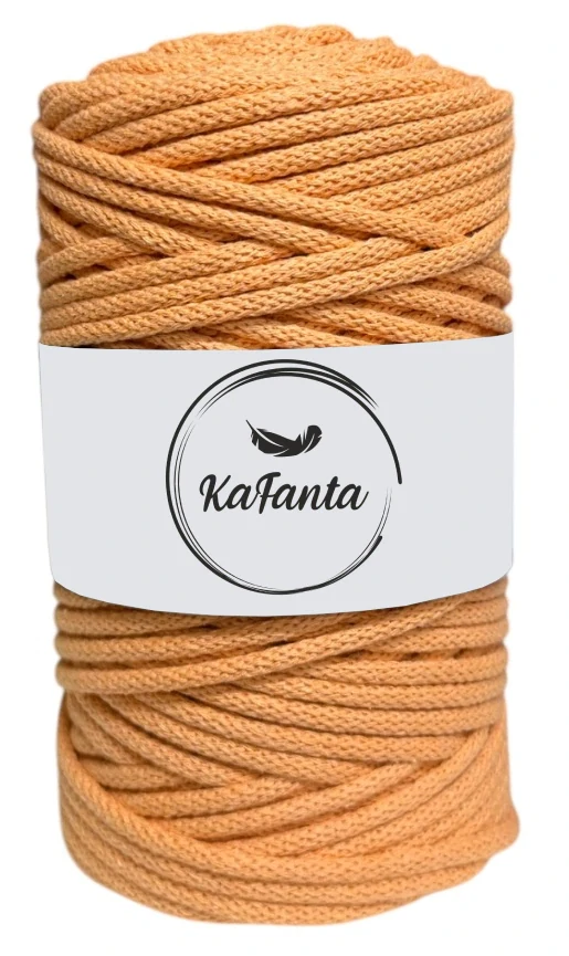 Bavlněná šňůra KaFanta 5 mm - meruňková