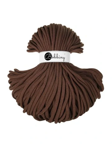 Bobbiny Jumbo 9 mm prémiová bavlněná šňůra - Chocolate Brown