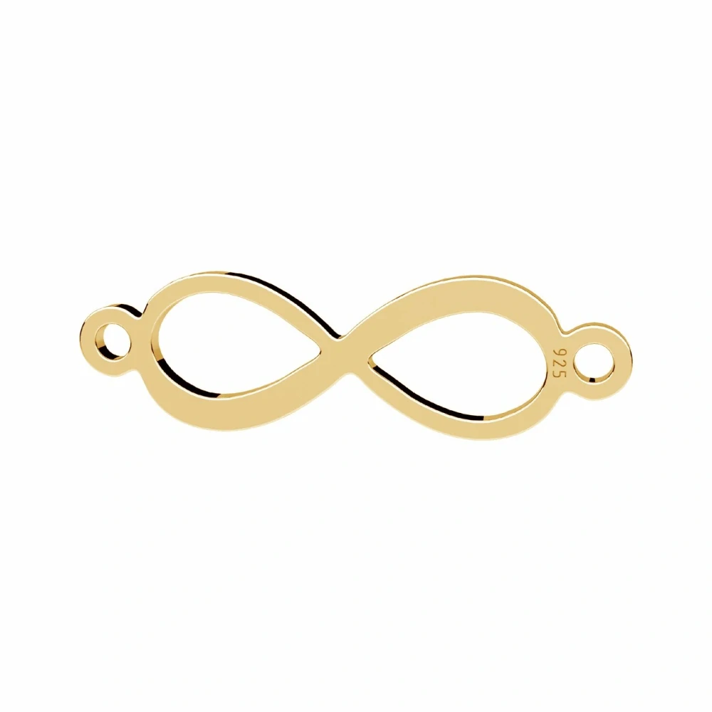 Stříbrný spojovací přívěsek Ag 925 – nekonečno 20 mm, pozlacený 14K