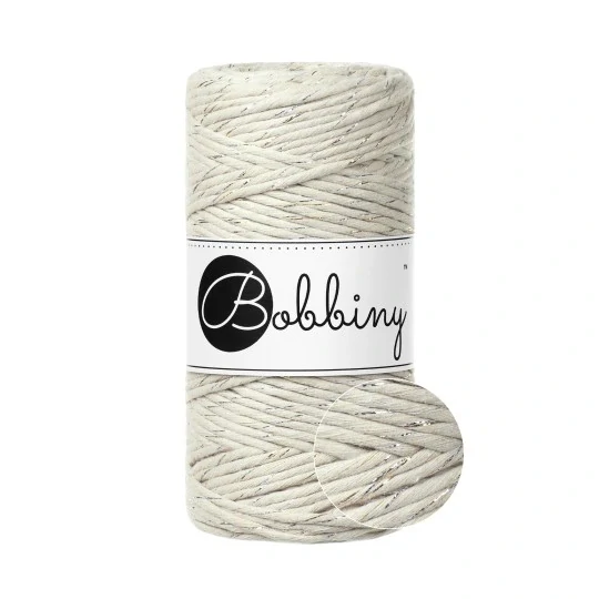 Bobbiny Macrame Regular 3mm - Shiny Cashmere Beige