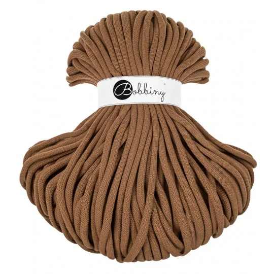 Bobbiny Jumbo 9 mm prémiová bavlněná šňůra - Caramel