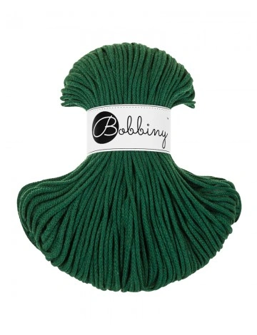Bobbiny Junior 3 mm – bavlněná šňůra 100 m Pine Green