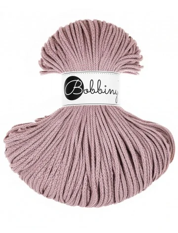 Bobbiny Junior 3 mm – bavlněná šňůra 100 m Mauve