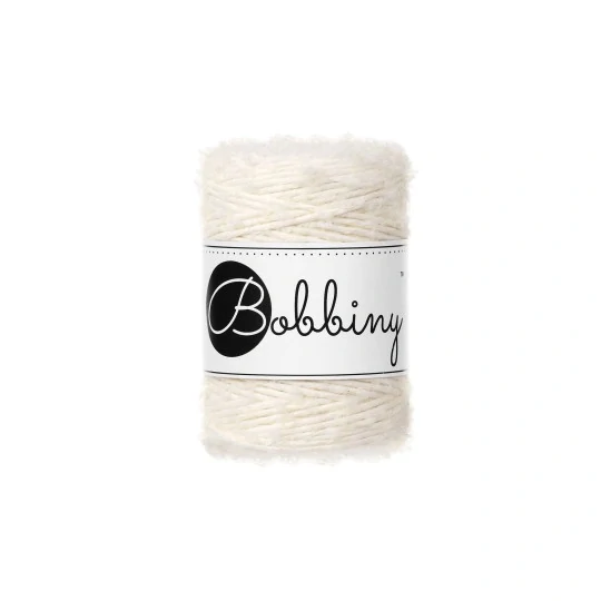 Bobbiny Bouclé 1,5 mm - macramé šňůra s alpakou, 100 m - Natural