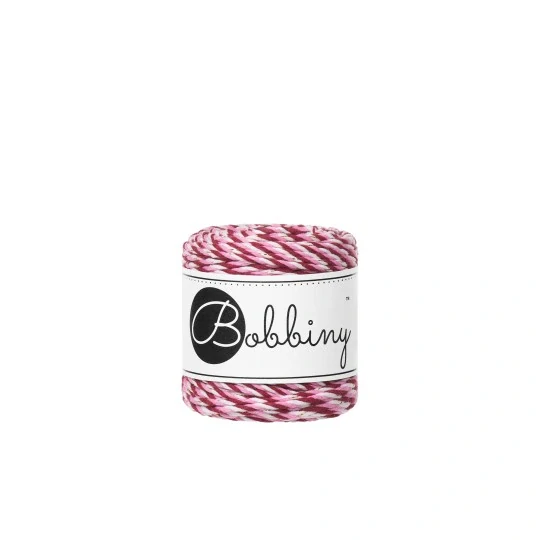 Bobbiny 3PLY Macramé 1,5 mm – Candy Cane, 35 m