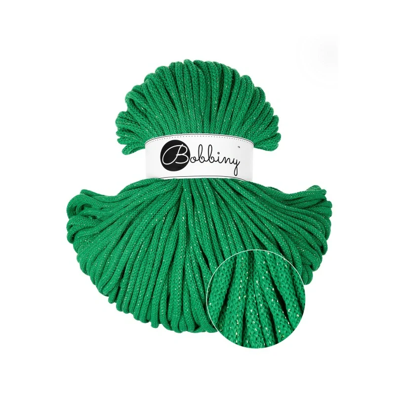 Bobbiny Premium 5 mm – Shiny Jade Green, 100 m