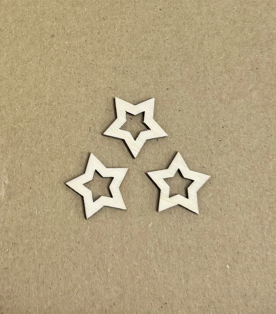Dřevěná hvězda 2,5cm