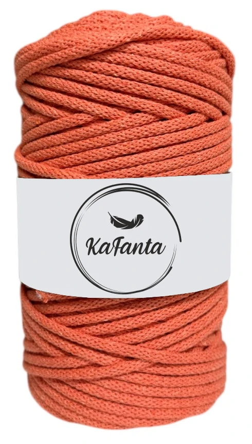 Bavlněná šňůra KaFanta 5 mm - dýňová