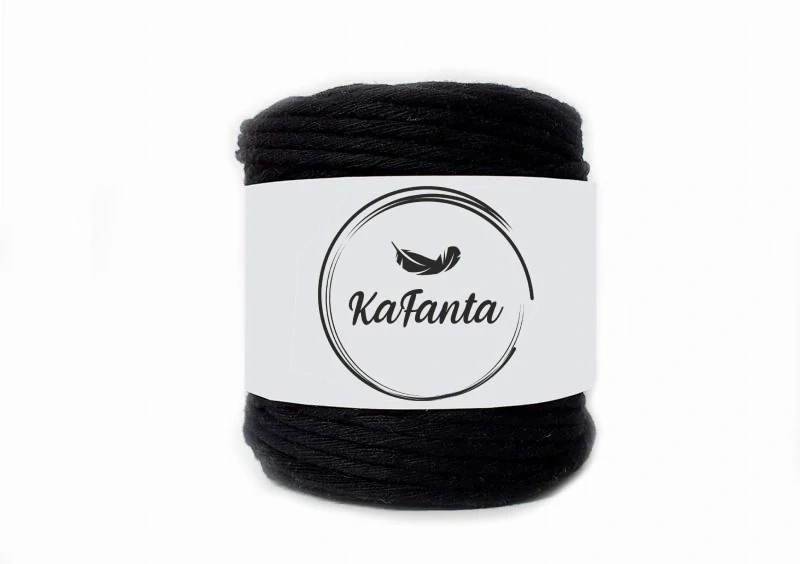 Macrame příze KaFanta 5mm/100m - černá