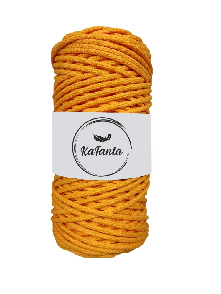 Bavlněná šňůra KaFanta 3 mm - žlutá