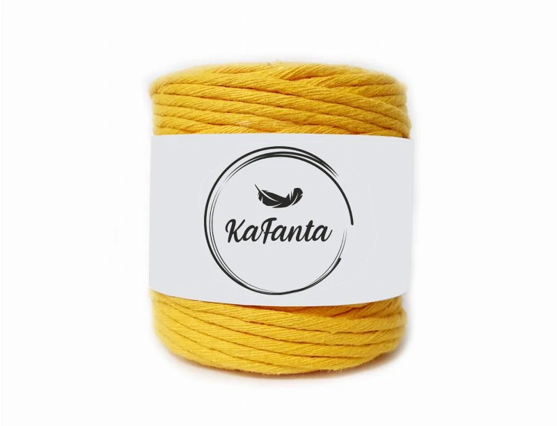 Macrame příze KaFanta 5mm/100m - žlutá