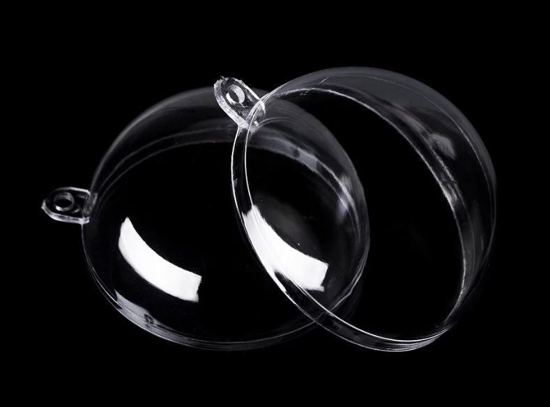 Průhledná baňka Ø6 cm dvoudílná