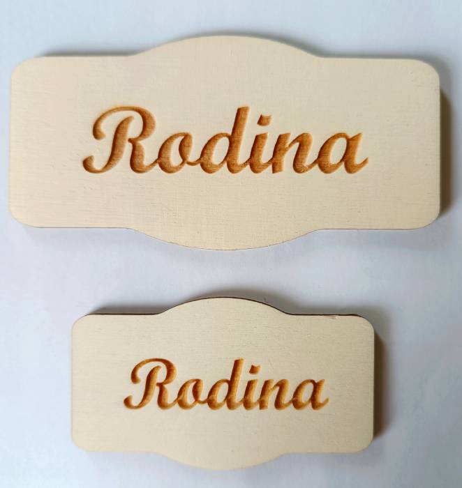 Cedulka Rodina 10x5cm