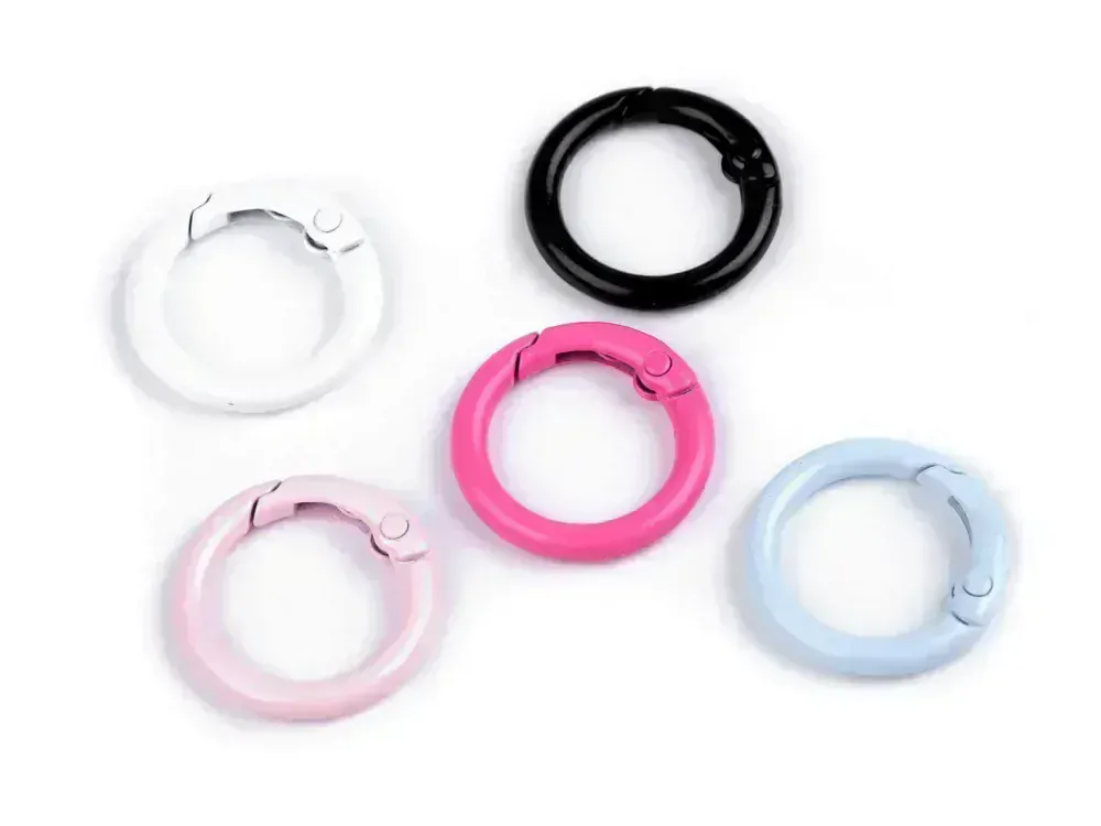 Kovová karabina kulatá - 16 mm - modrá