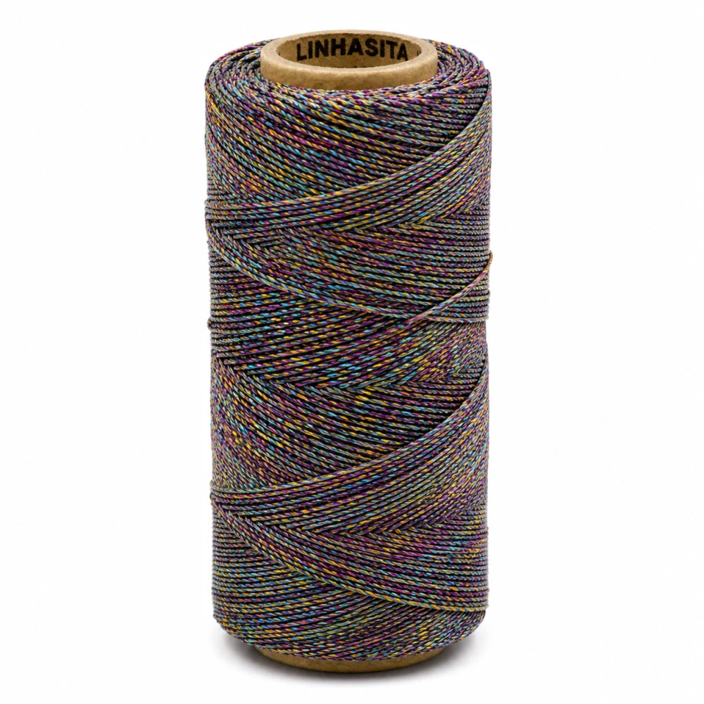 Voskovaná šňůra Linhasita 0,5 mm - barva MULTICOLOR