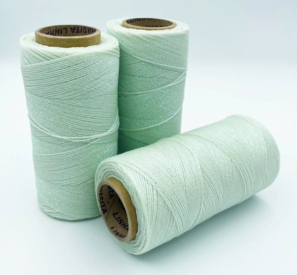 Voskovaná šňůra Linhasita 1 mm - barva Fresh Mint - 10m