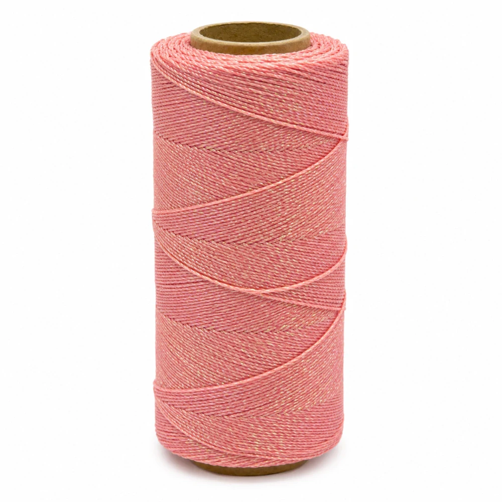 Voskovaná šňůra Linhasita 1 mm - barva Salmao - 10m
