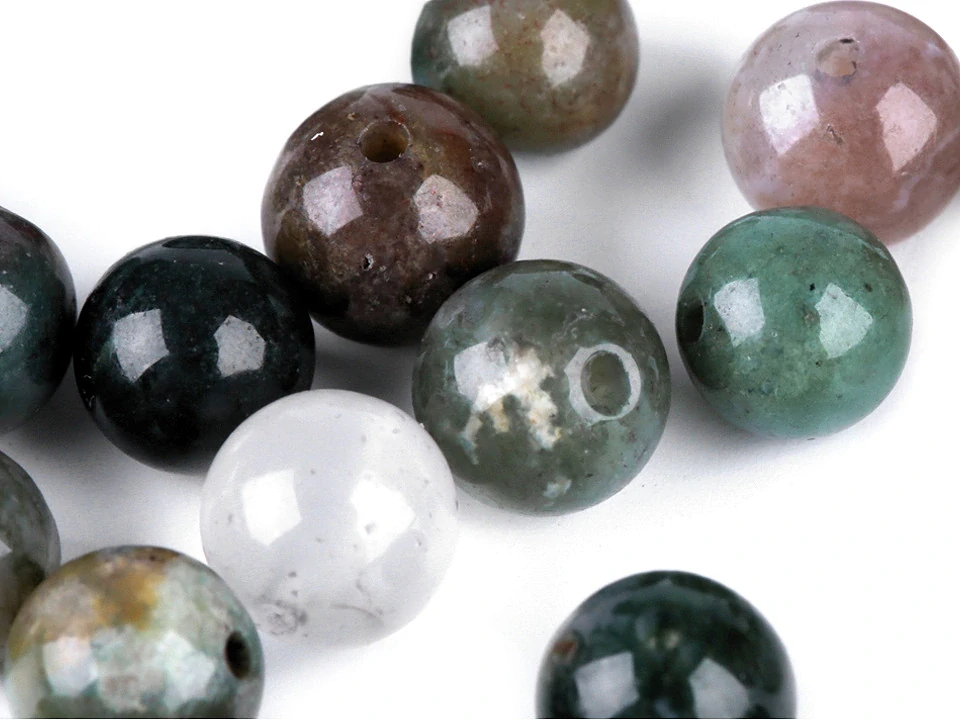 Minerální korálky Achát indiánský Ø6 mm - 10 ks