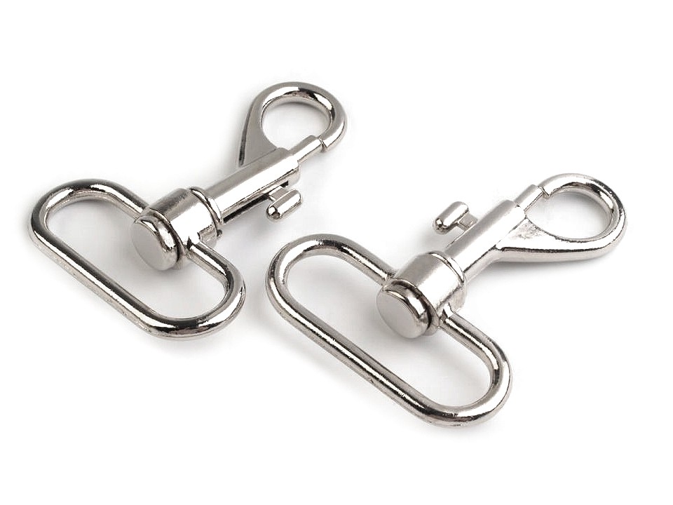 Kovová karabina průvlek 38 mm - nikl