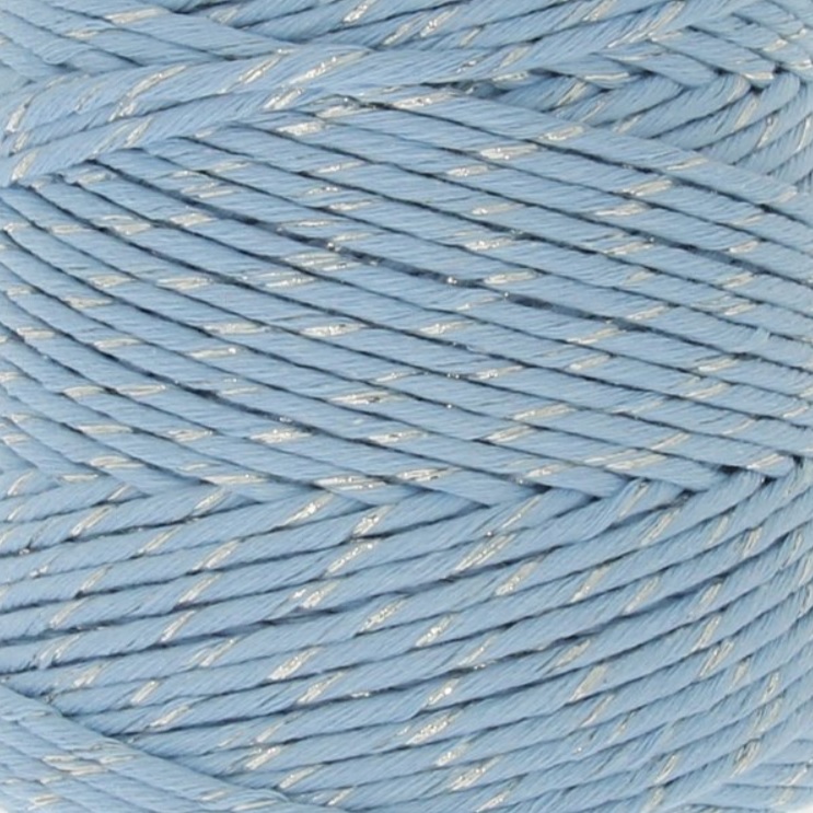 Macrame příze KaFanta PREMIUM 3mm/200m - blue silver