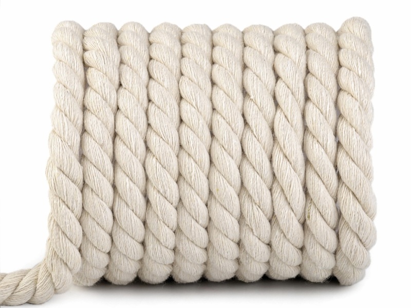 Bavlněná šňůra na výrobu duhy Ø15 mm - režná světlá