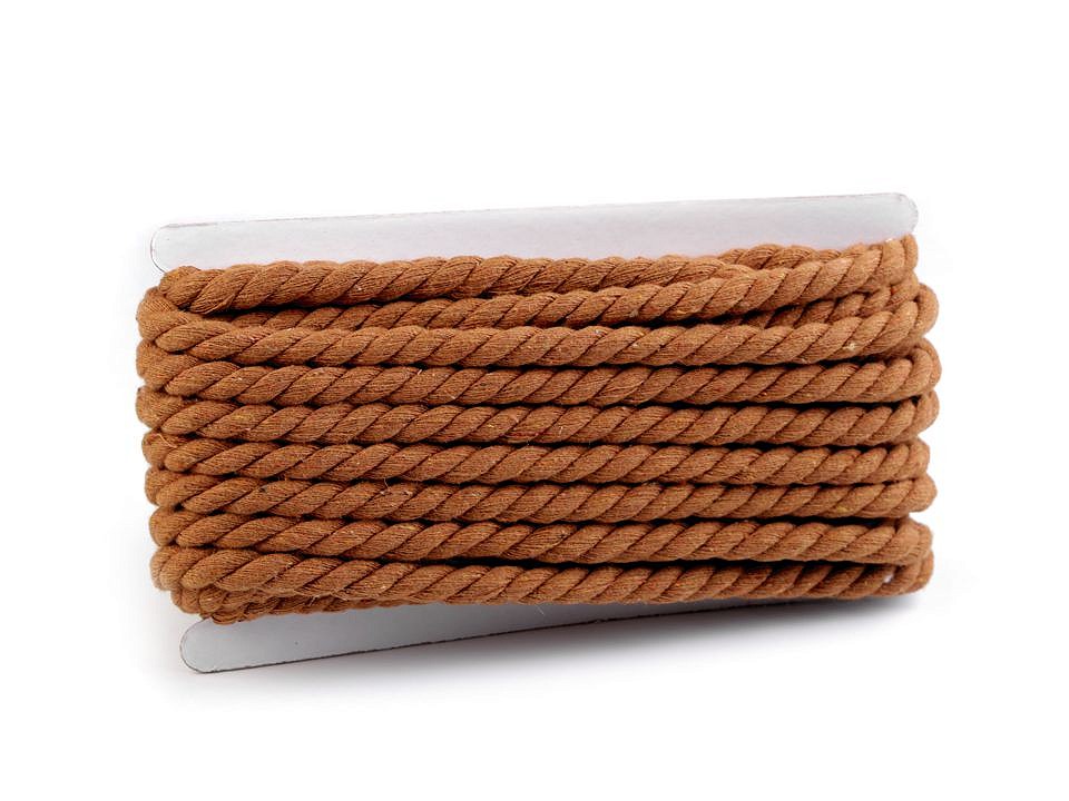 Bavlněná šňůra na výrobu macrame duhy Ø12 mm - hnědá